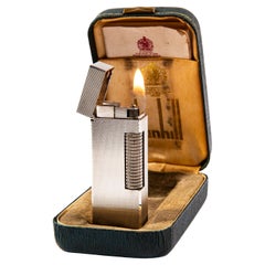 Encendedor Rollagas DUNHILL vintage plateado en caja Años 70
