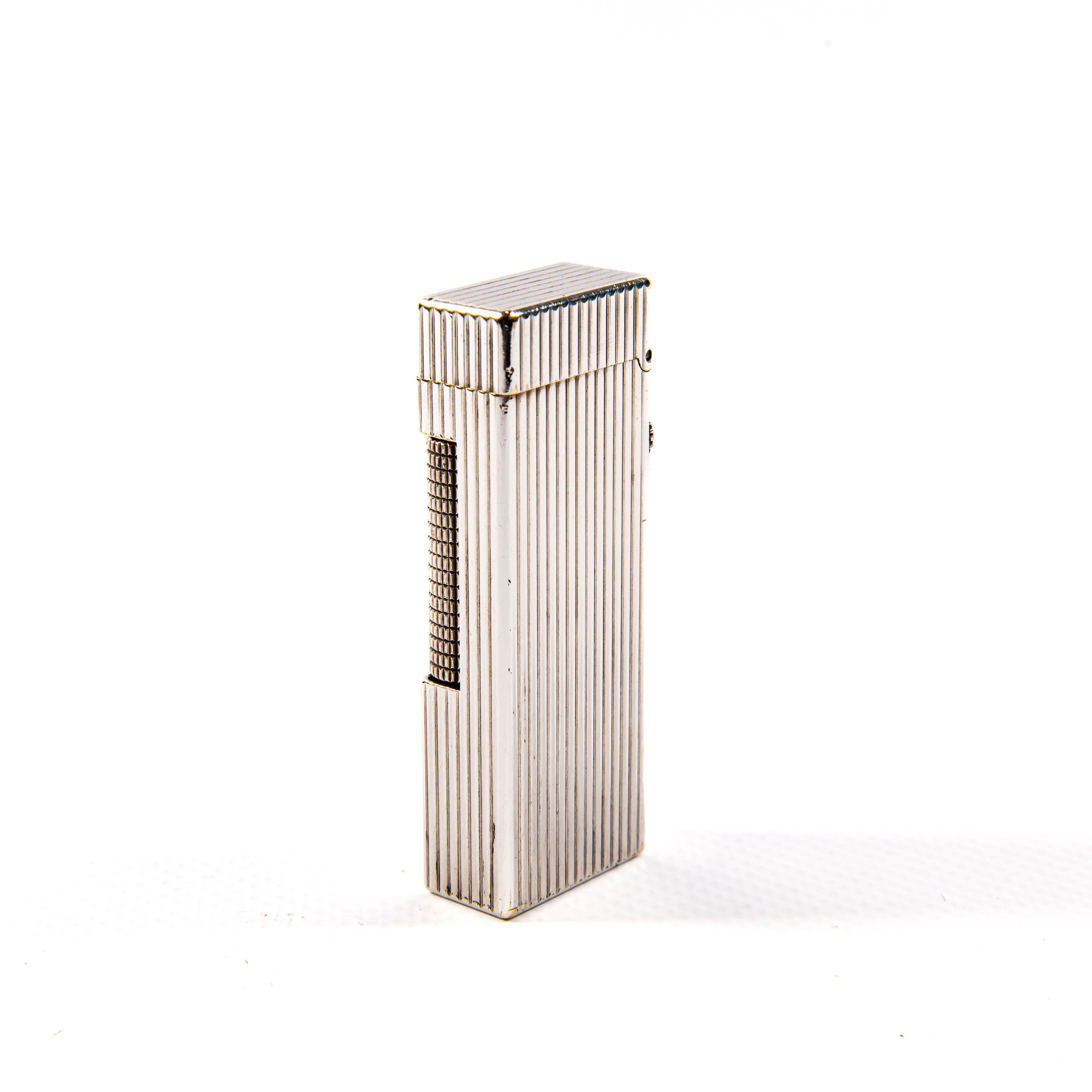 Vintage Silver Plated DUNHILL Rollagas Lighter Lines 1970s In Good Condition In DELFT, NL