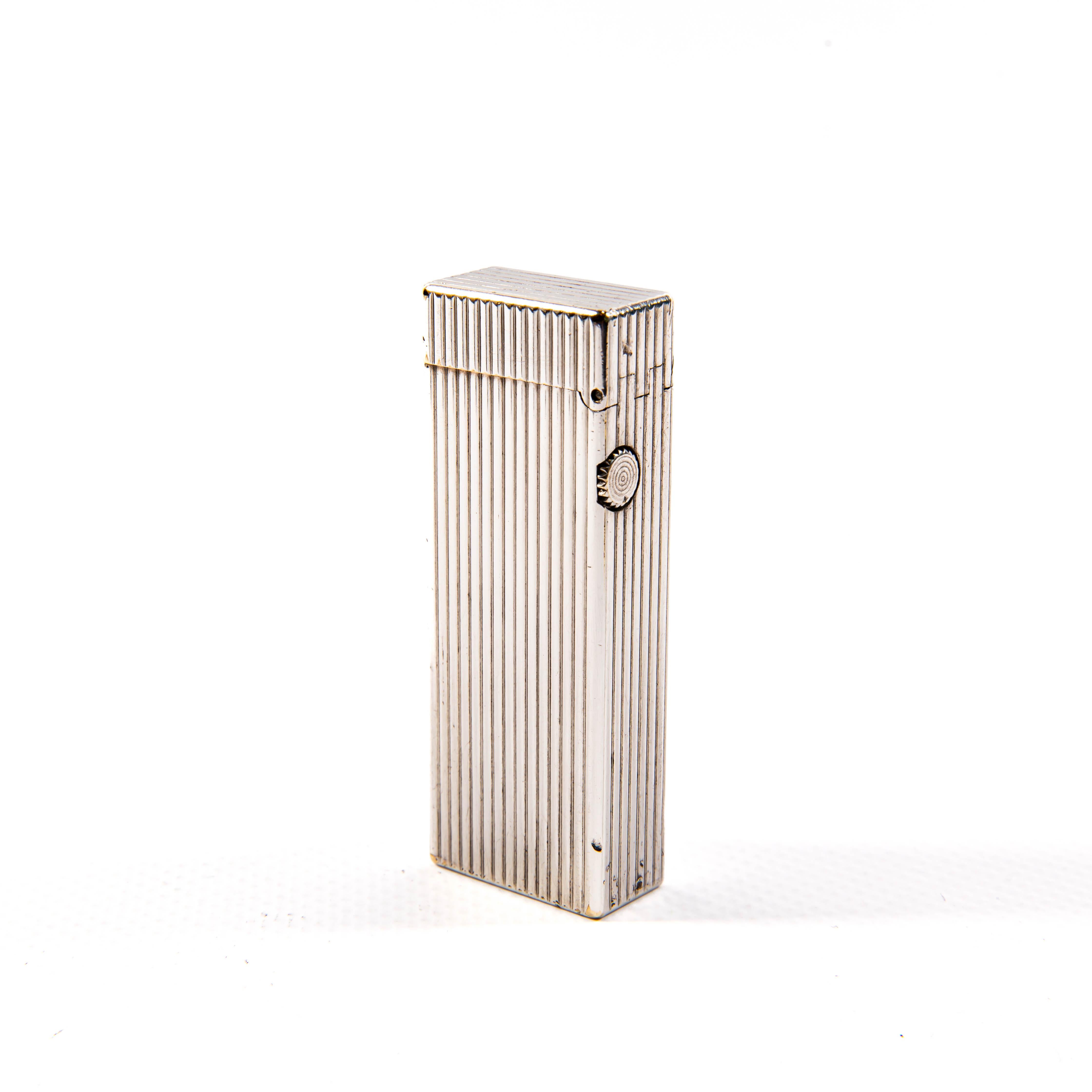 Women's or Men's Vintage Silver Plated DUNHILL Rollagas Lighter Lines 1970s