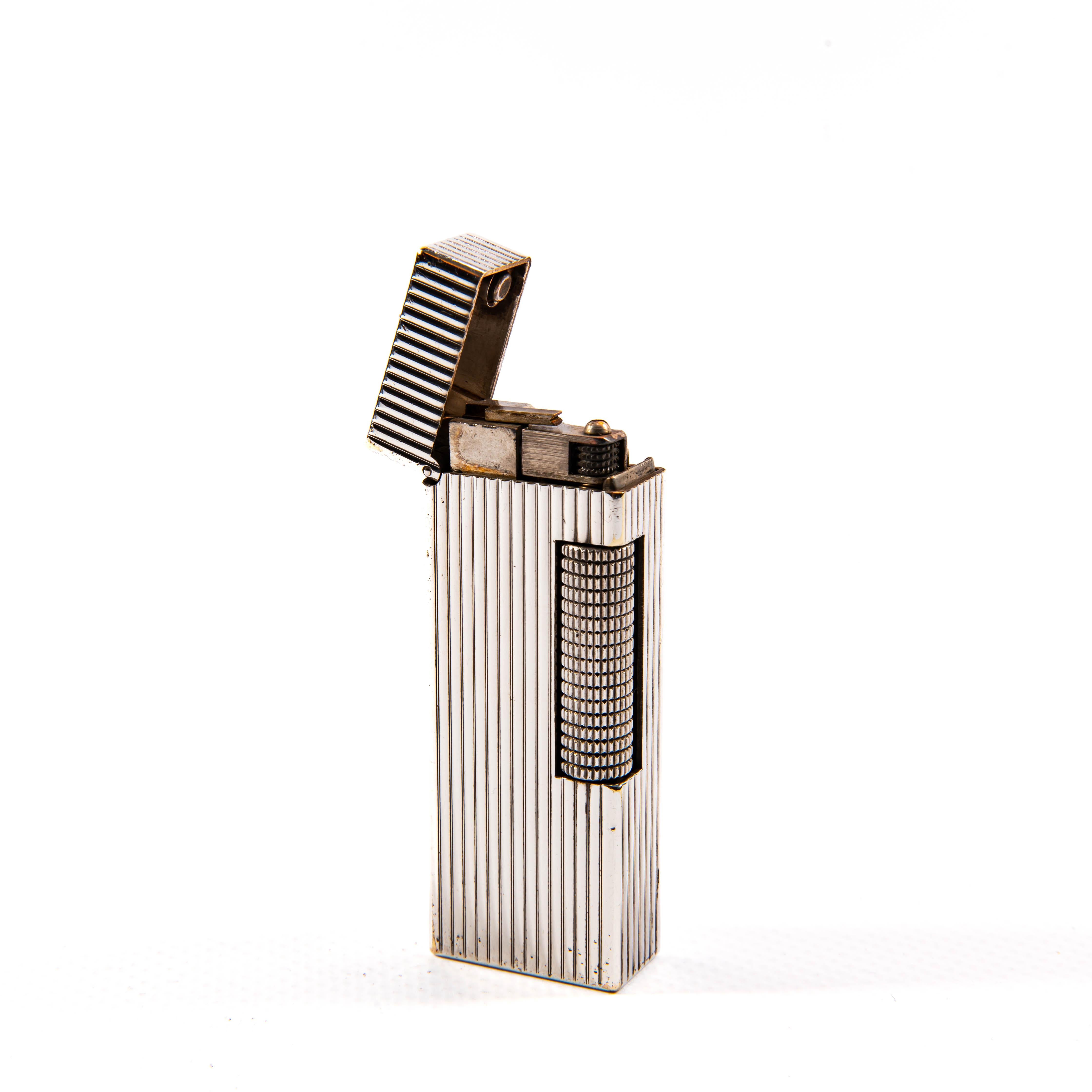 Vintage Silver Plated DUNHILL Rollagas Lighter Lines 1970s 2