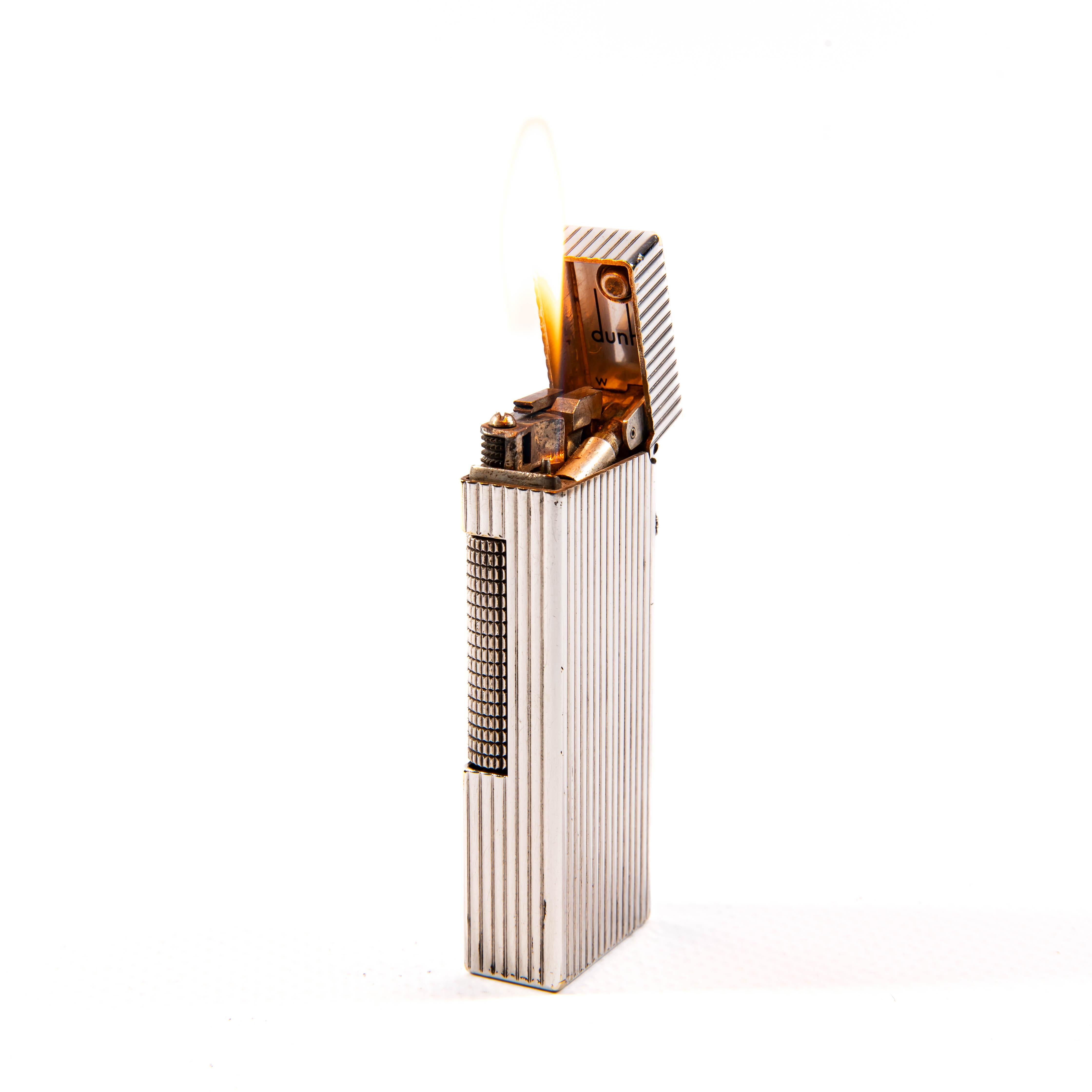 Vintage Silver Plated DUNHILL Rollagas Lighter Lines 1970s 3