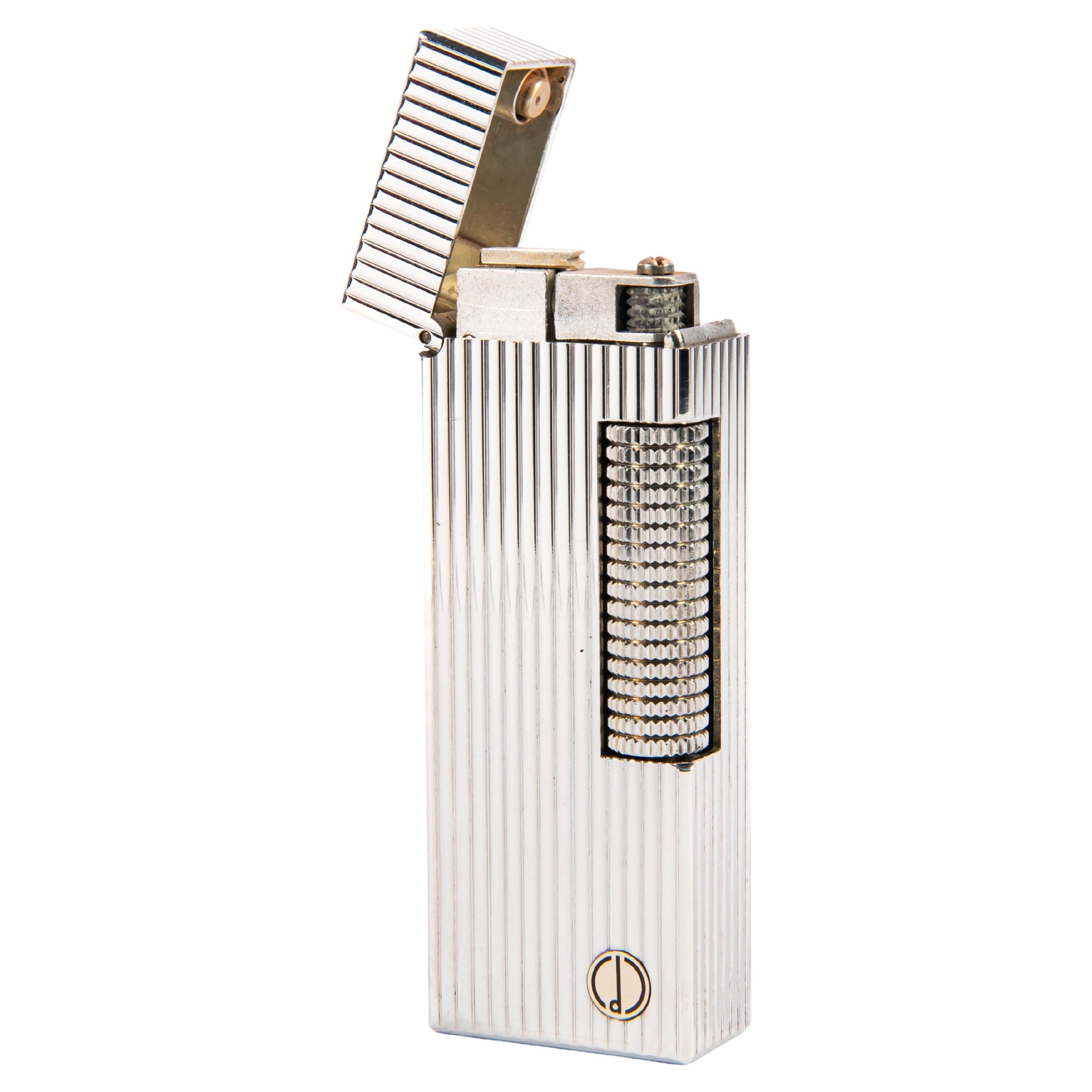 Vintage Silver Plated Dunhill Rollagas Lighter Lines 1983
