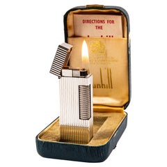 Accendino DUNHILL Rollagas placcato in argento d'epoca in scatola 1960