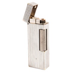 Accendino DUNHILL Rollagas "Ribbon" placcato in argento vintage degli anni '70