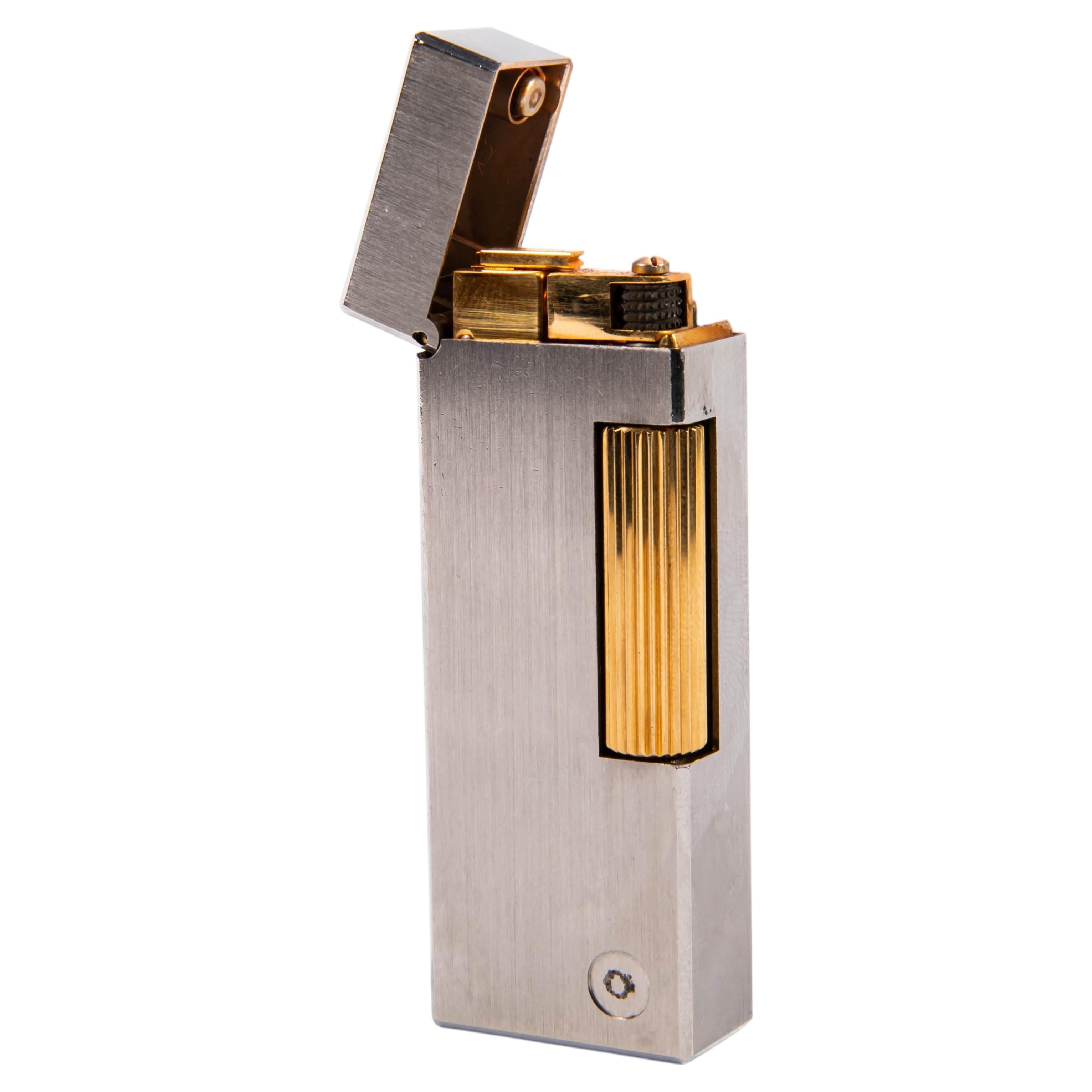A. Silver placcato d'argento Dunhill Rollagas Accendino Satin 1983