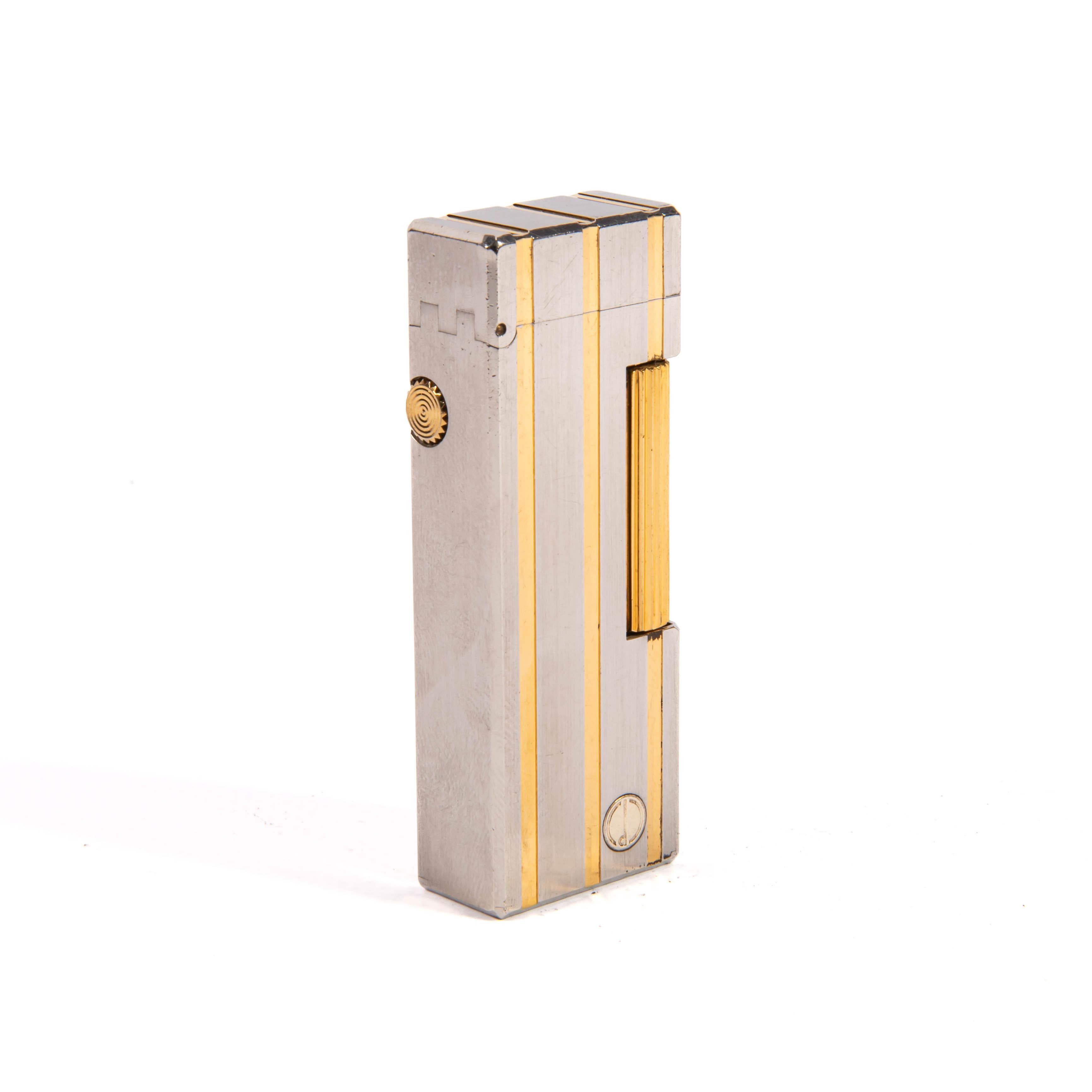 A. Silver placcato d'argento DUNHILL Rollagas Accendino Satin 1989 in vendita 1