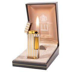 Vintage Silver Plated DUNHILL Rollagas Lighter Satin in Box 1980s