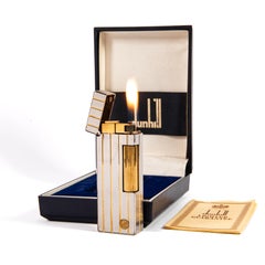 Vintage Silver Plated DUNHILL Rollagas Lighter Satin in Box 1985