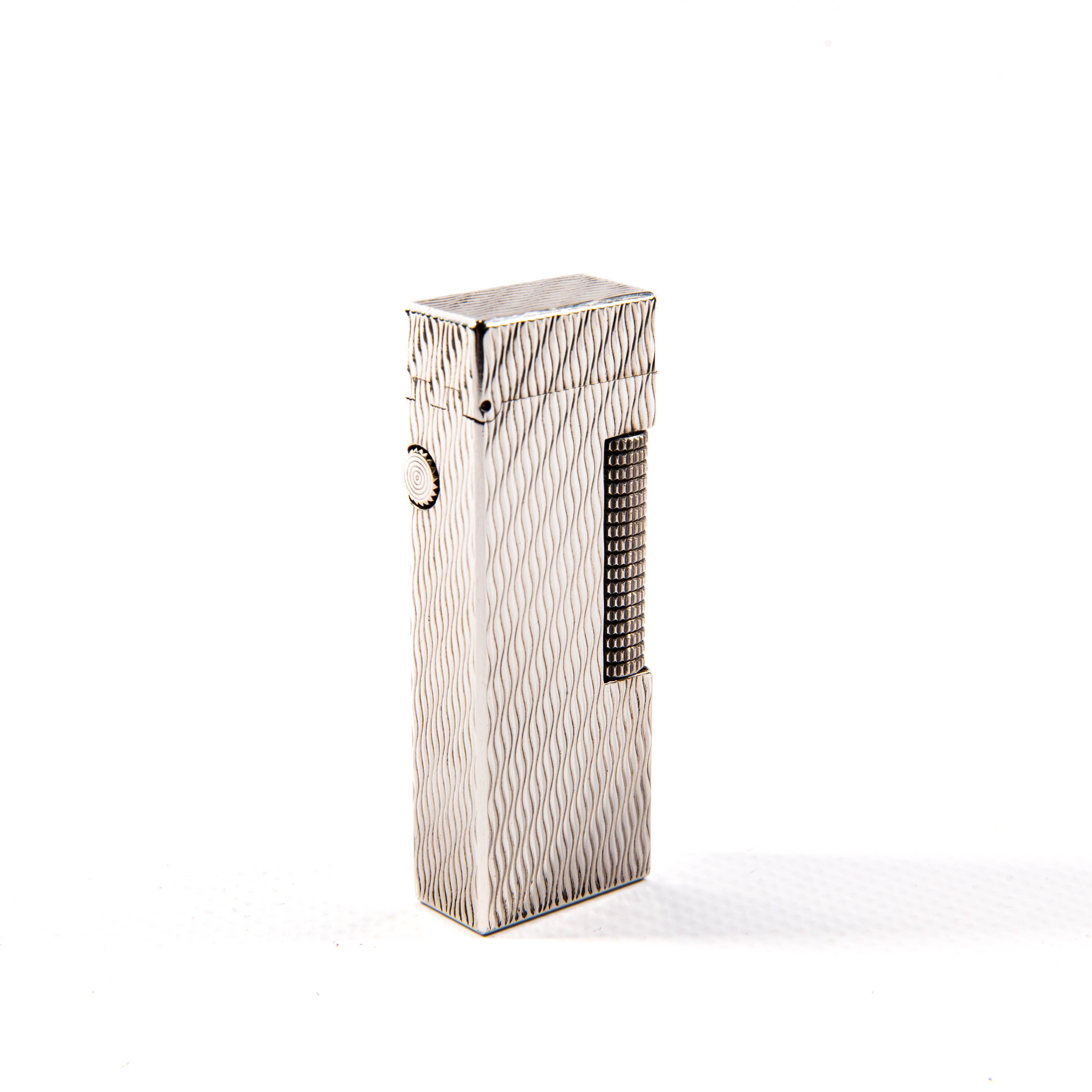 Vintage Silver Plated DUNHILL Rollagas Lighter Waves 1960s For Sale 1