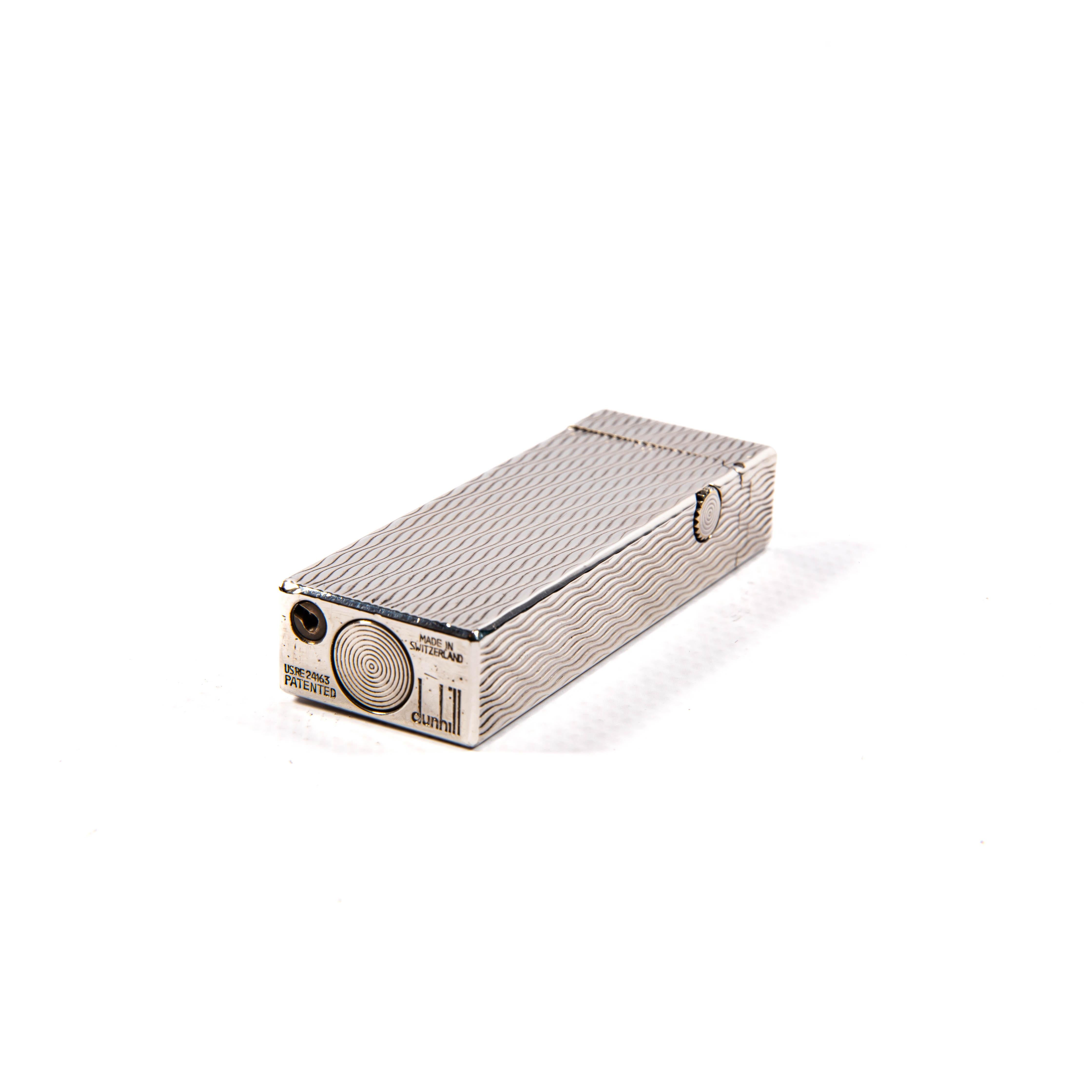 Vintage Silver Plated DUNHILL Rollagas Lighter Waves 1960s For Sale 4