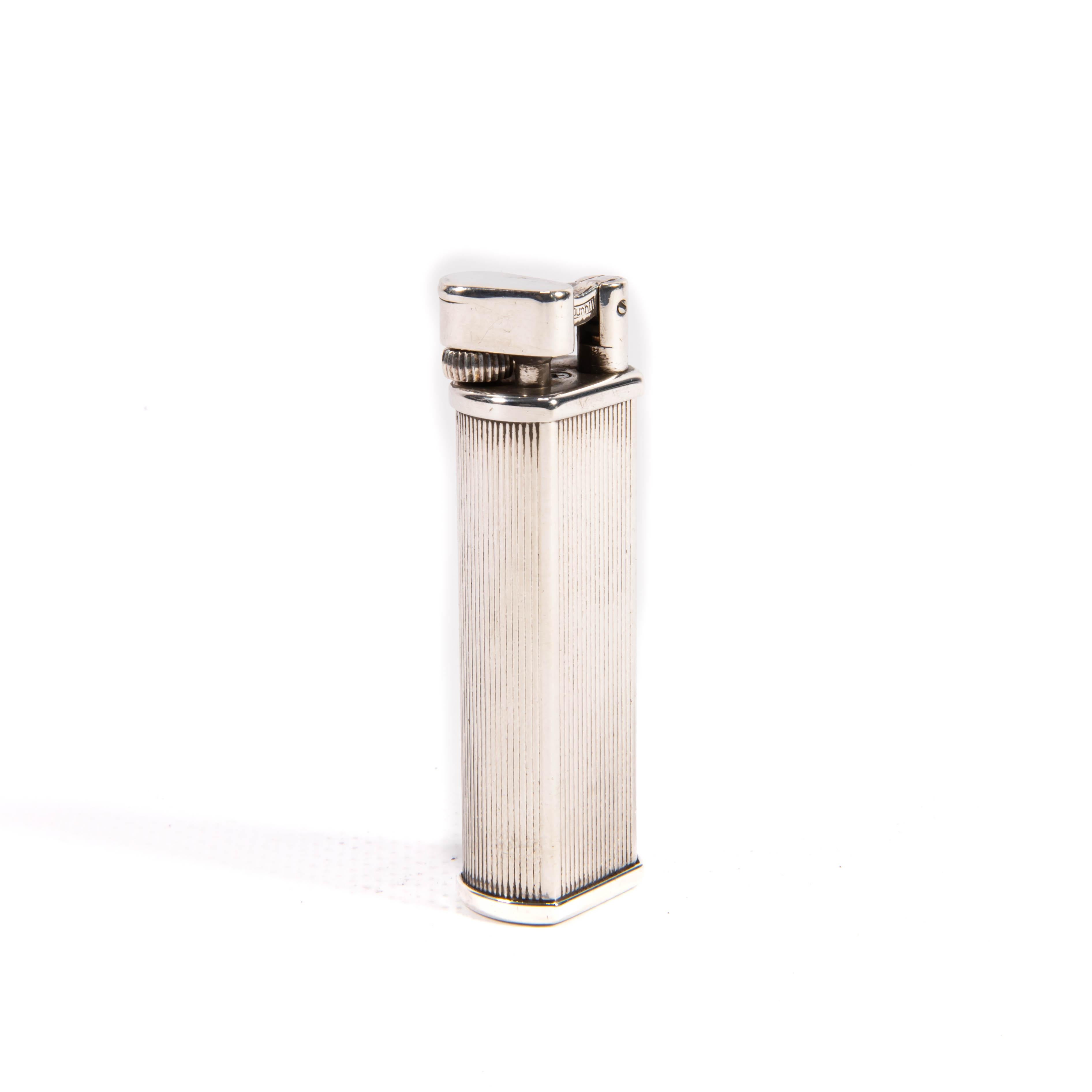 Vintage Silver Plated DUNHILL Sylphide Lines Lighter 1970s Bon état - En vente à DELFT, NL