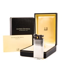 Vintage Silver Plated Dunhill Unique Pipe Lighter in Box 1990s