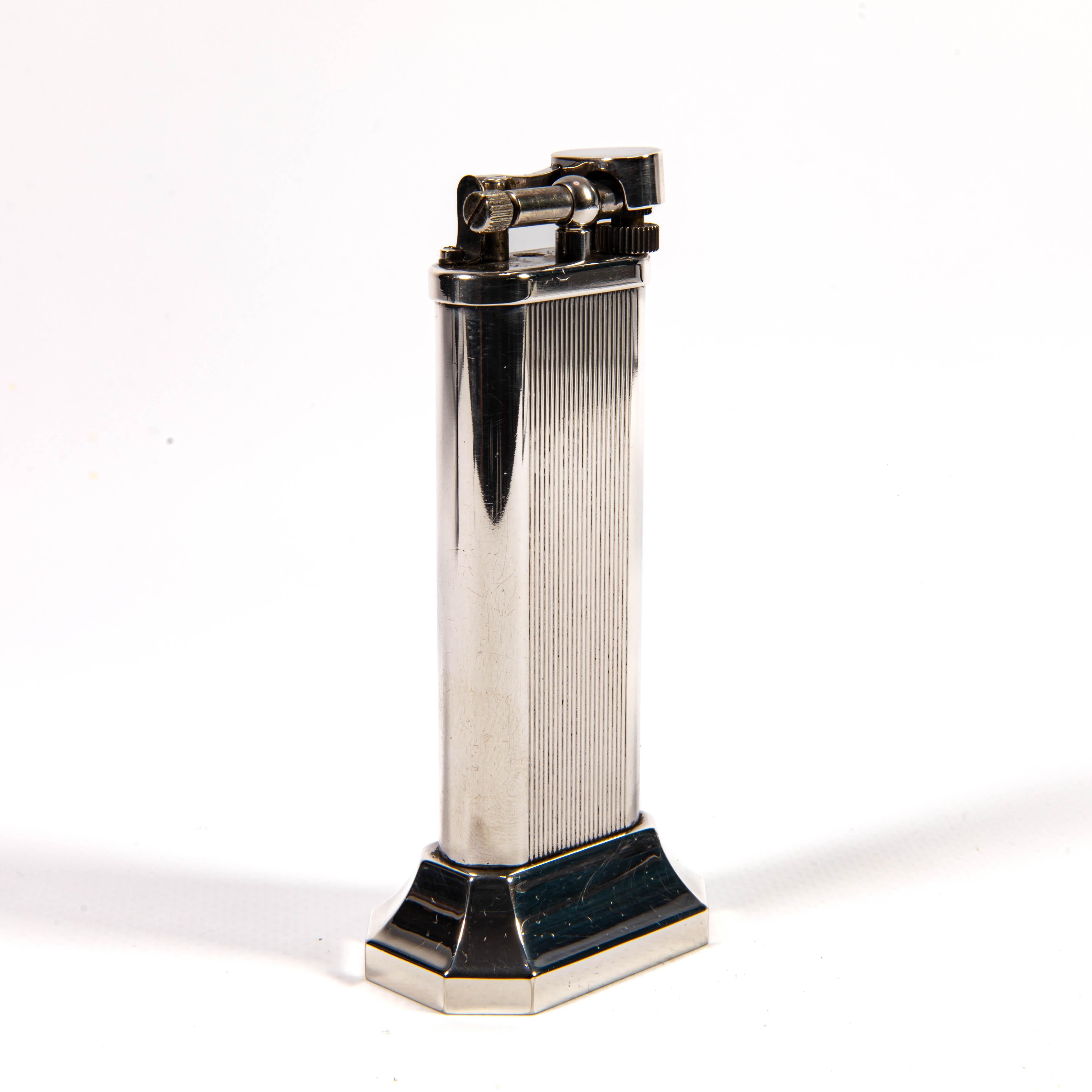 Vintage Silver Plated DUNHILL Unique Table Lighter 1990s For Sale 1