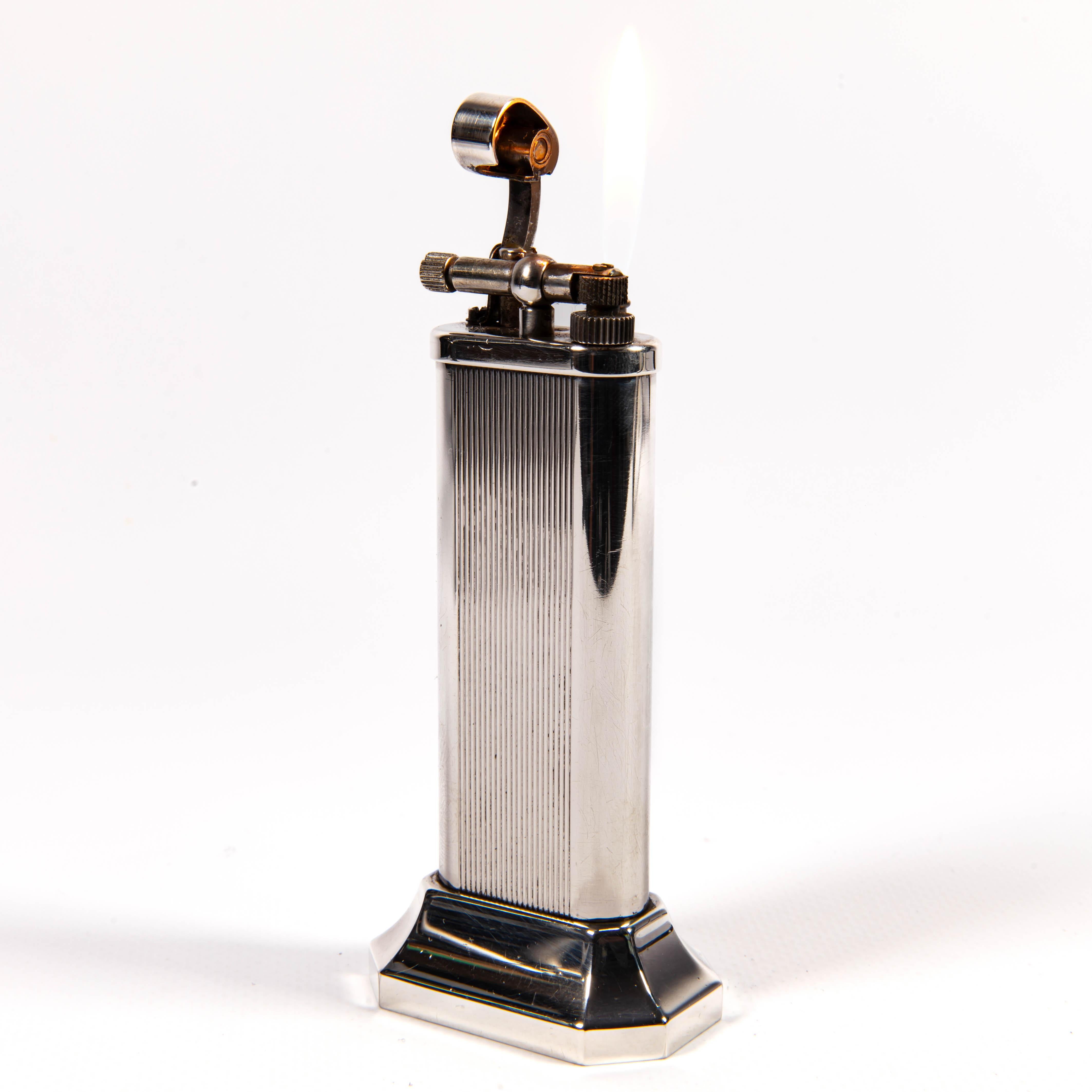 Vintage Silver Plated DUNHILL Unique Table Lighter 1990s For Sale 2