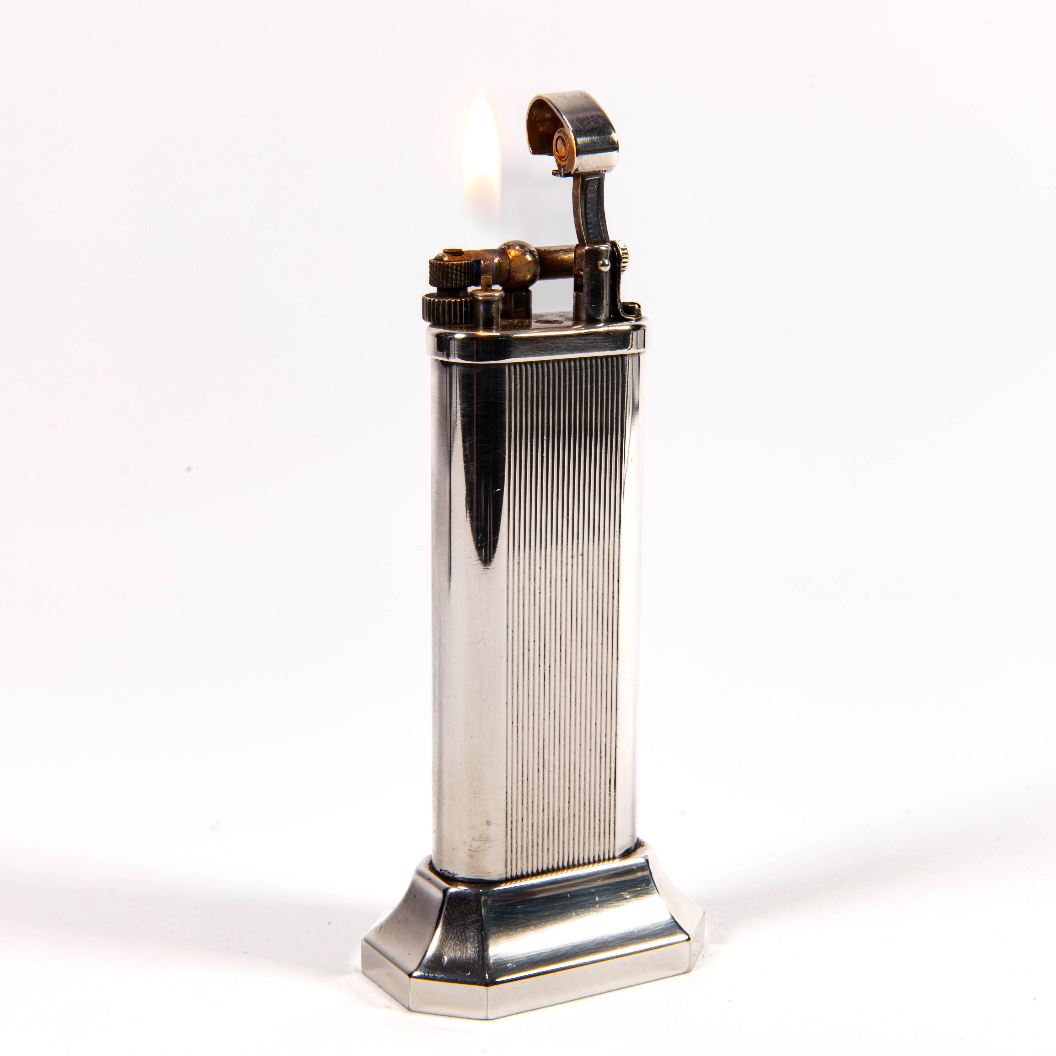 Vintage Silver Plated DUNHILL Unique Table Lighter 1990s For Sale 3