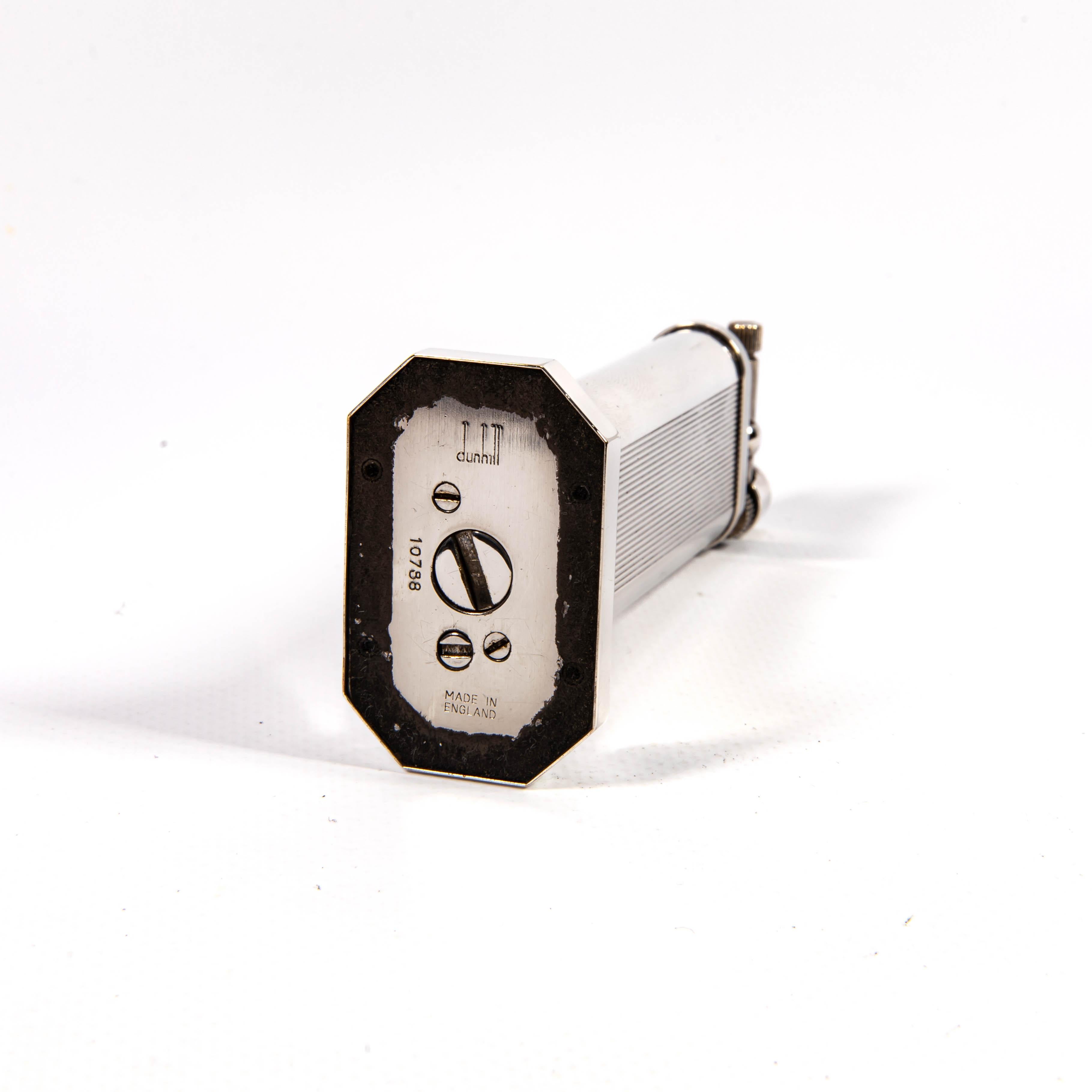 Vintage Silver Plated DUNHILL Unique Table Lighter 1990s For Sale 4