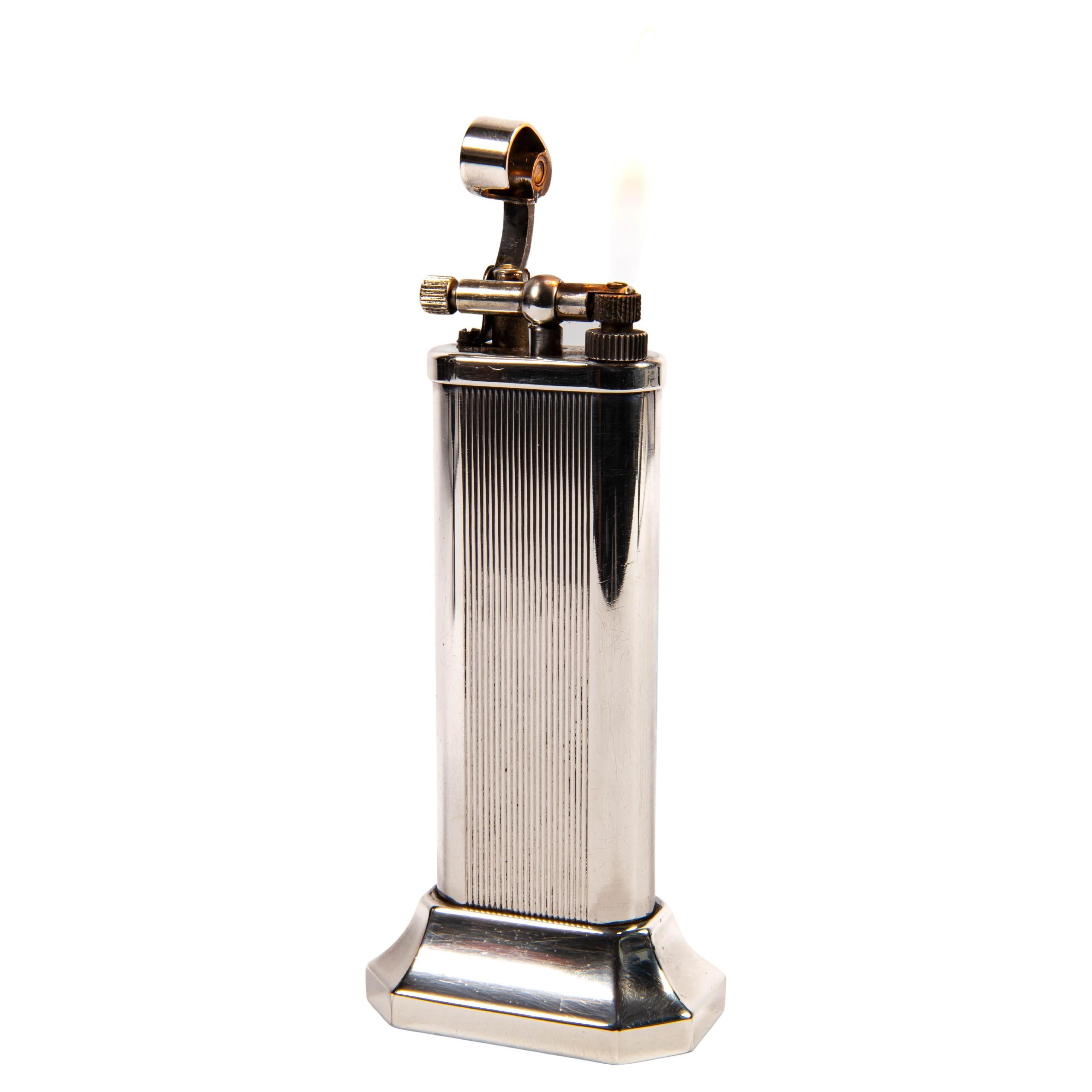 Vintage Silver Plated DUNHILL Unique Table Lighter 1990
