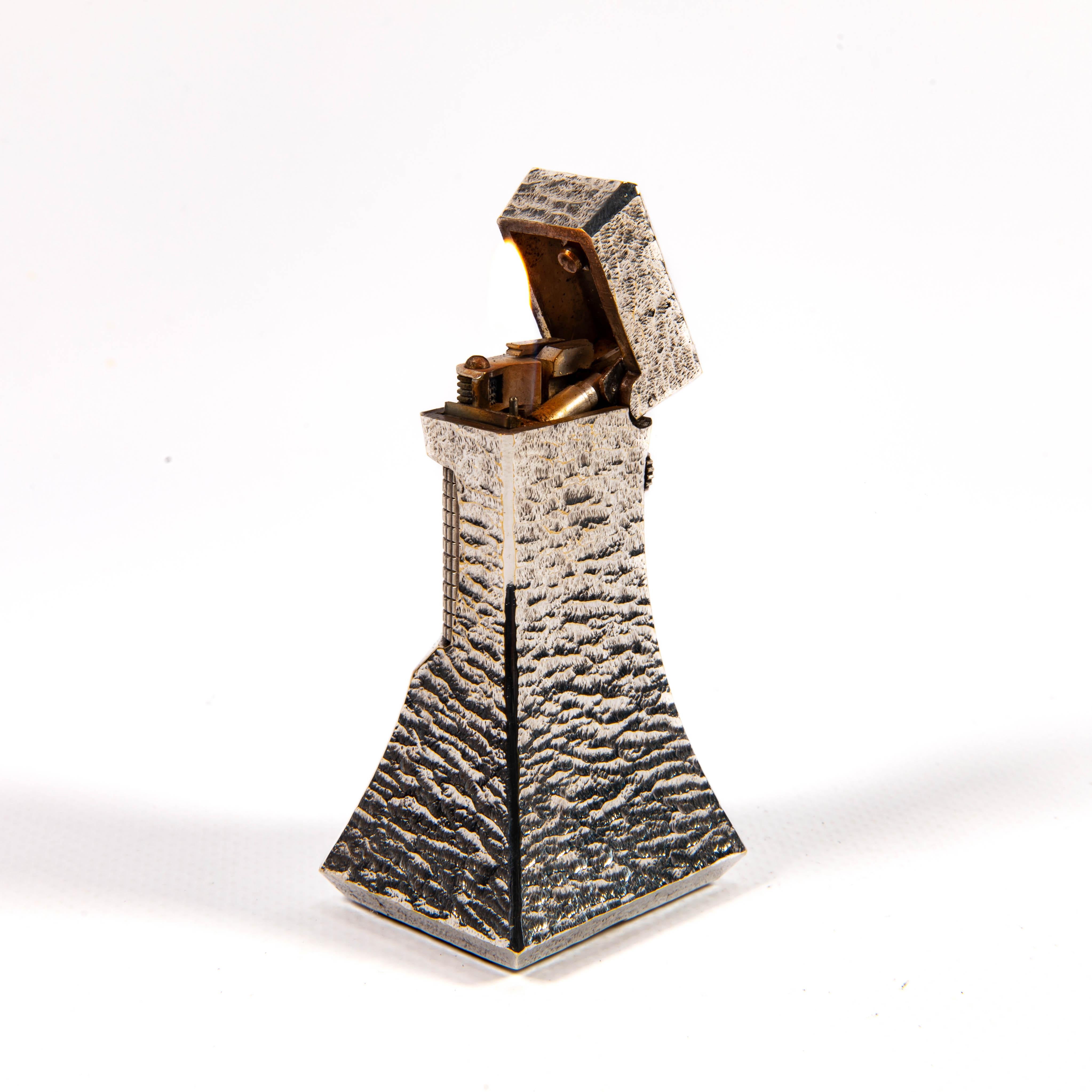 Accendino d'epoca placcato in argento DUNHILL Wheatsheaf 1970s in vendita 3
