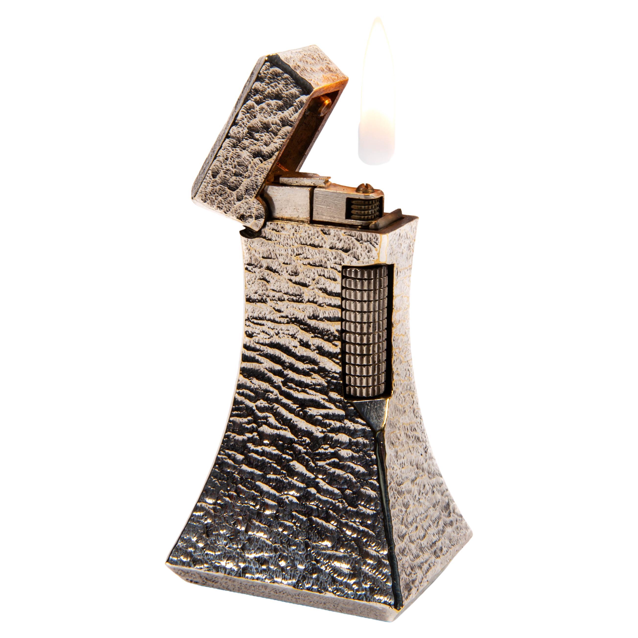 Accendino d'epoca placcato in argento DUNHILL Wheatsheaf 1970s in vendita