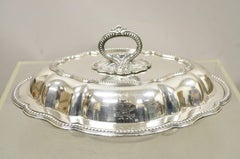 Vintage Silver Plated English Victorian Style Lidded Vegetable Serving Platter