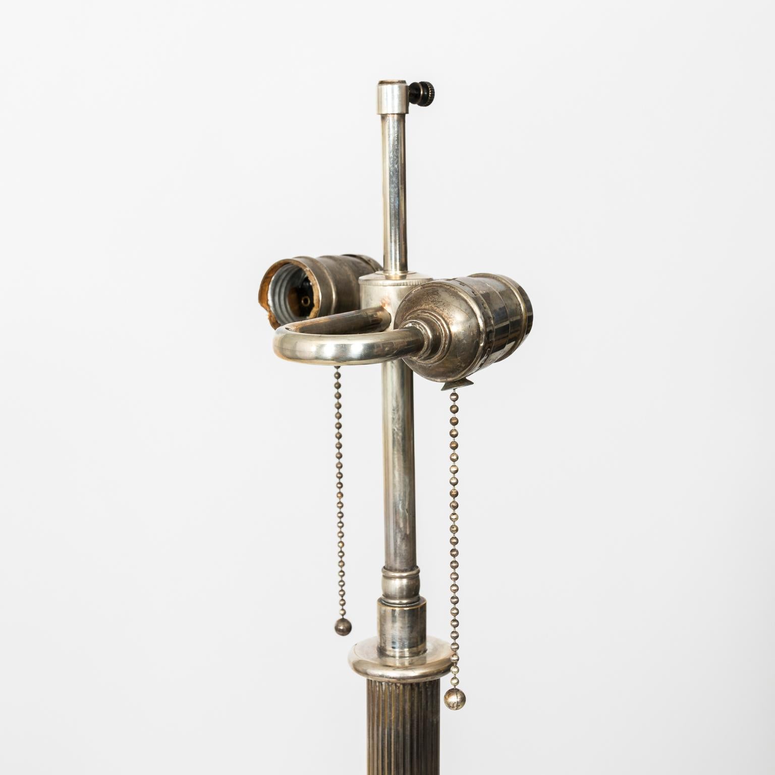 20th Century Vintage Silver Plated Floor Lamp For Sale