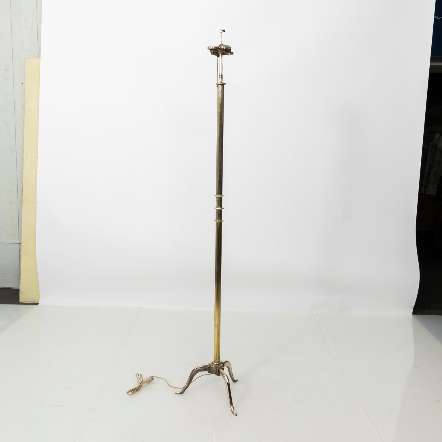Vintage Silver Plated Floor Lamp For Sale 1