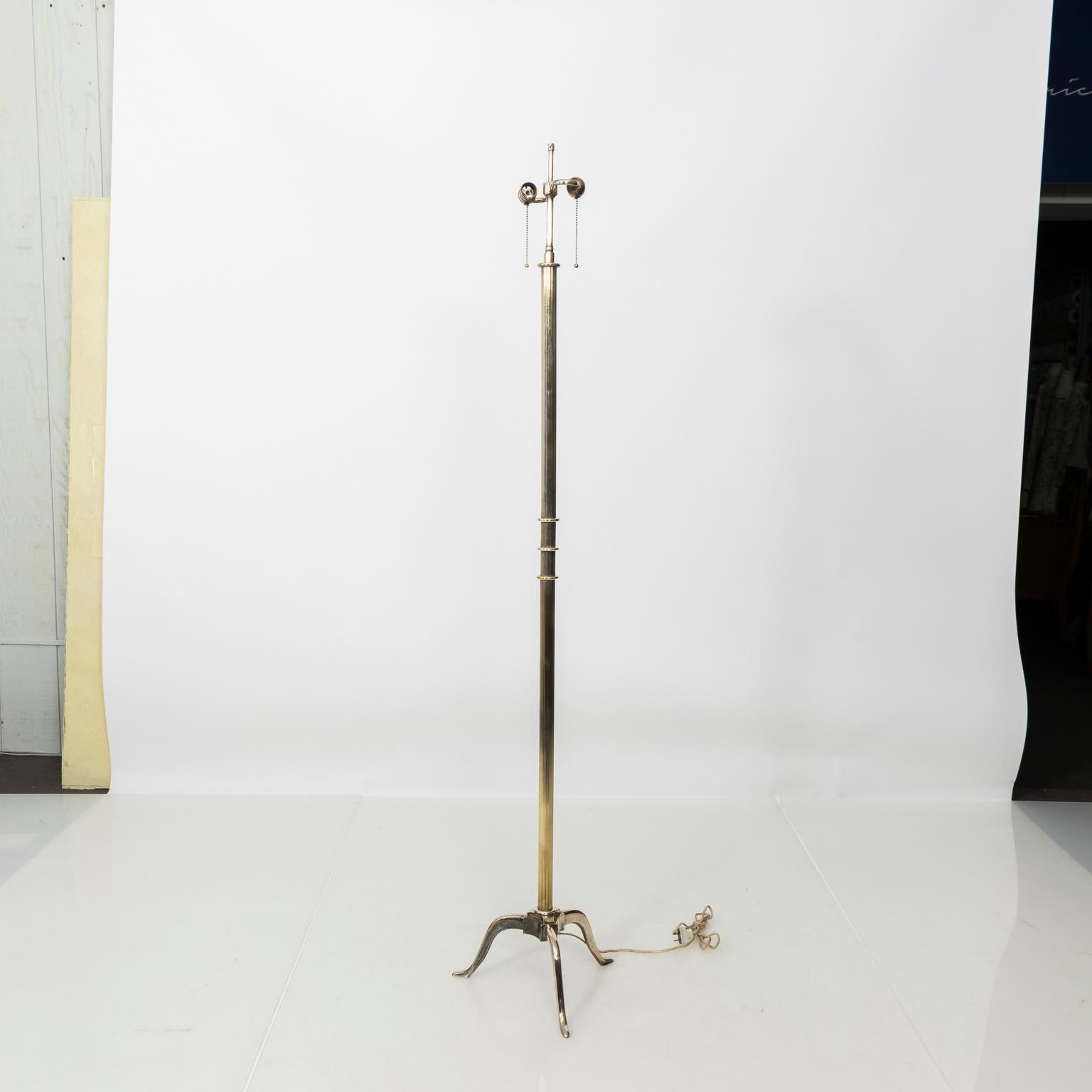 Vintage Silver Plated Floor Lamp For Sale 2