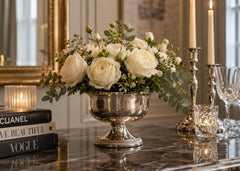 Vintage Silver-Plated Flower Frog Centerpiece Bowl Elegant English Floral Arra