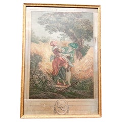 Versilberte französische Vintage-Radierung: La Rencontré Dangereuse