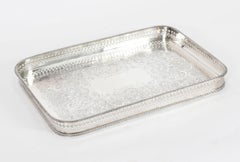 Vintage Silver Plated Gallery Tray by Barker Ellis Mid 20th Century