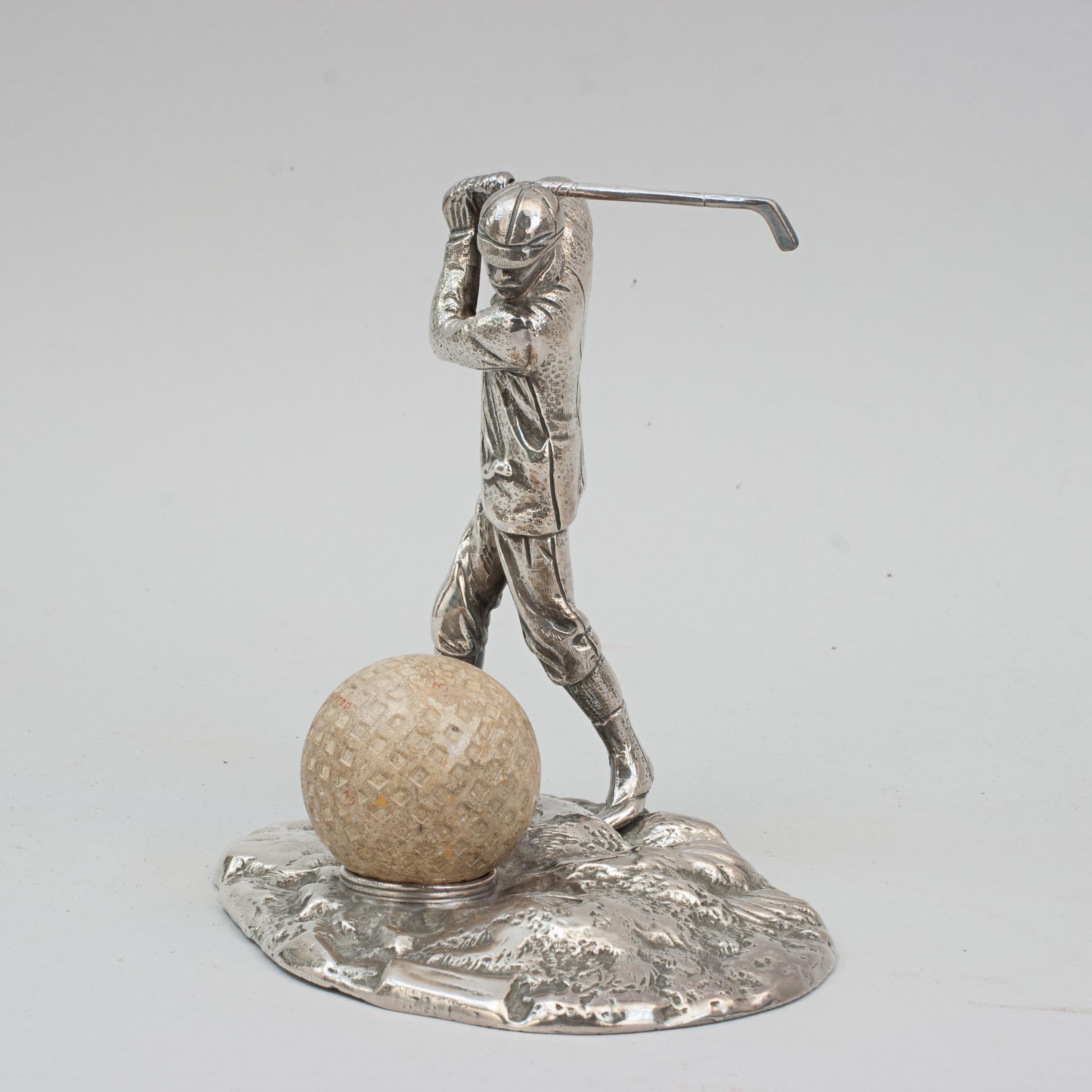 English Vintage Silver Plated Golf Trophy For Sale