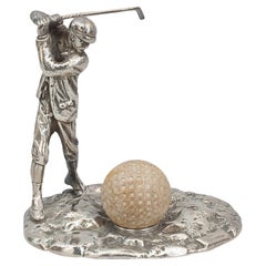 Antique Silver Plated Golf Trophy