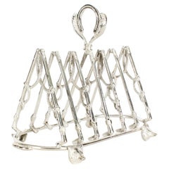 Retro Silver Plated Hunting Toast Rack 20th Century