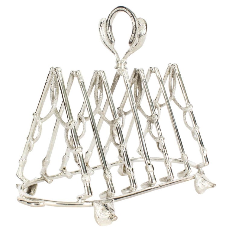 Vintage Silver Plated Hunting Toast Rack 20th Century at 1stDibs