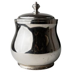 Vintage Versilberter Eiskübel Glaseinlage Mid Century Design Italien, 60er Jahre