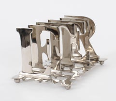 Vintage Silver Plated Letter Rack 20th Century