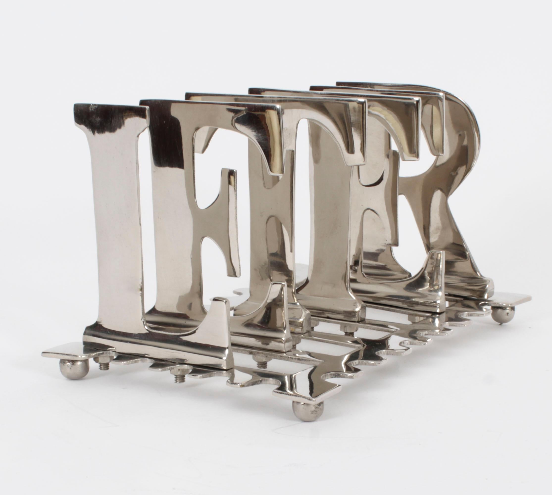 Vintage Silver Plated Letter Rack 20th Century For Sale 3