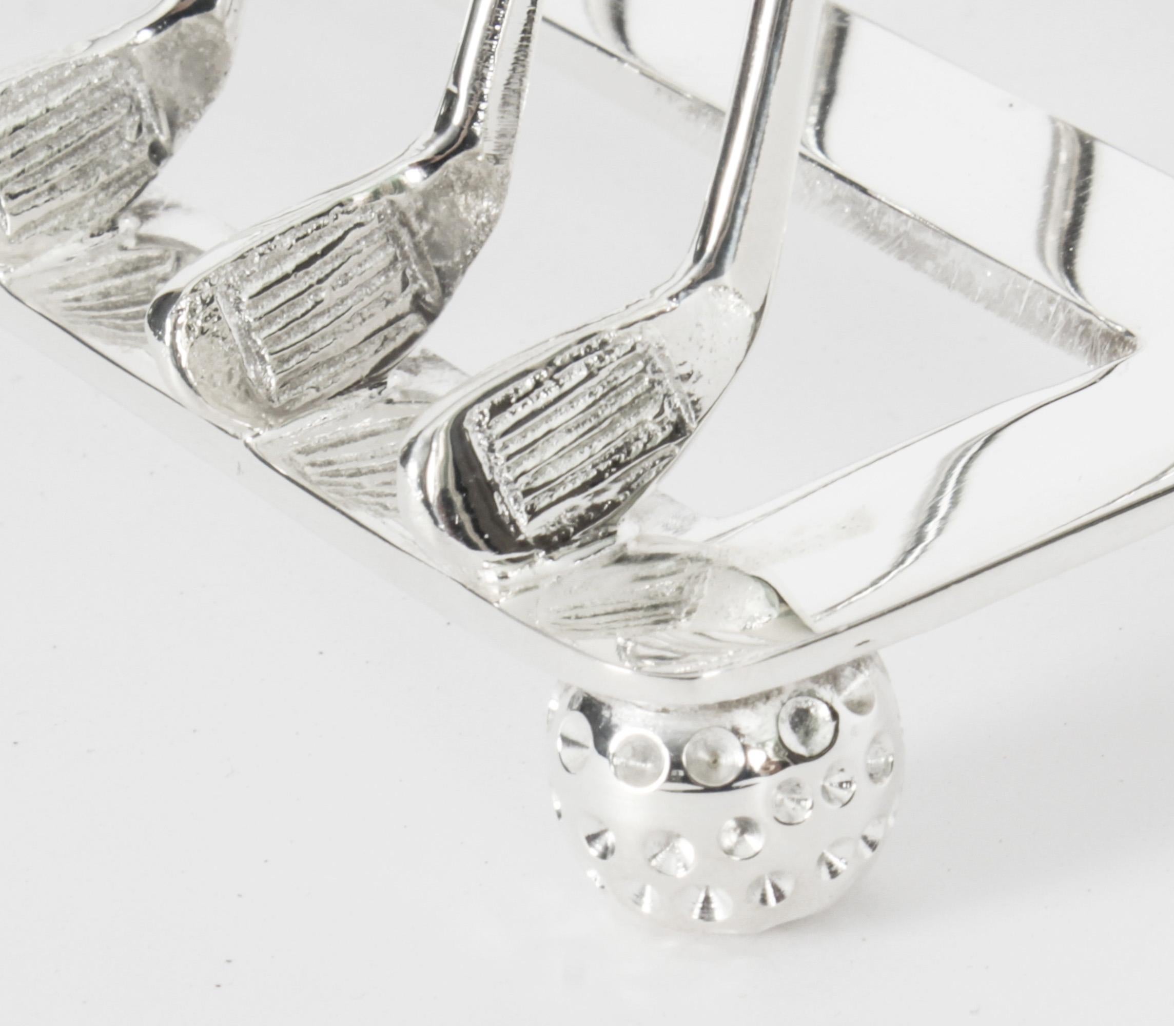 Vintage Silver Plated Letter Toast Rack Crossed Golf Clubs 20th Century en vente 5