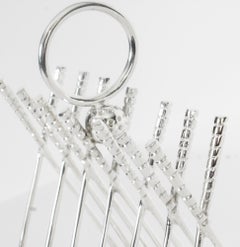 Vintage Silver Plated Letter Toast Rack Crossed Golf Clubs 20th Century
