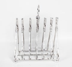 Vintage Silver Plated Letter or Toast Rack Crossed Oars Rowing, 20th Century