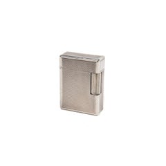 Vintage Silver Plated Ligne 1 ST Dupont Lighter diamond-cut 1970s