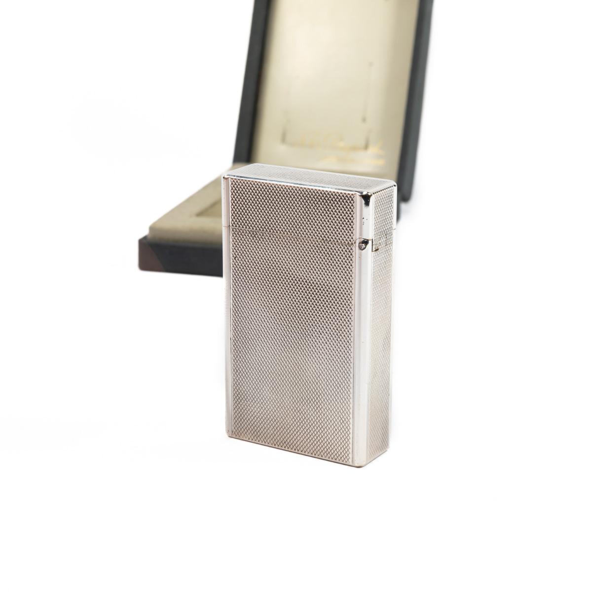 Vintage Silver Plated Linge 1 BR ST Dupont Lighter 1970s In Box 1