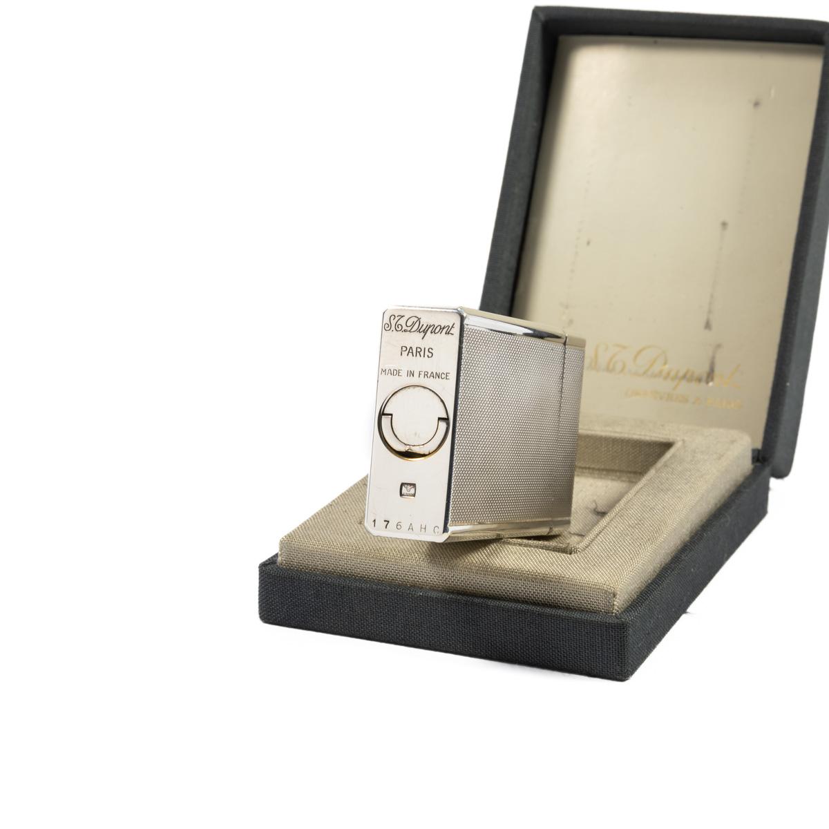 Vintage Silver Plated Linge 1 BR ST Dupont Lighter 1970s In Box 5