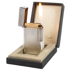 Vintage Silver Plated Linge 1 BR ST Dupont Lighter 1970s In Box