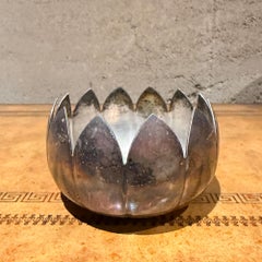 Vintage Silver-Plated Lotus Flower Bowl Produced by Reed & Barton Mid Century
