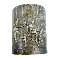 Vintage versilbert made in DENMARK massives breites Manschettenarmband