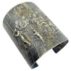 Vintage silver plated made in DENMARK massive wide cuff bracelet