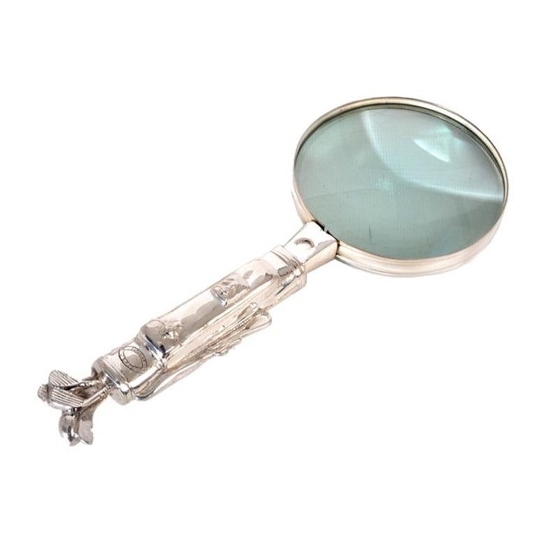 Vintage Silver Plated Magnifying Glass Golf Bag Handle, 20th Century at