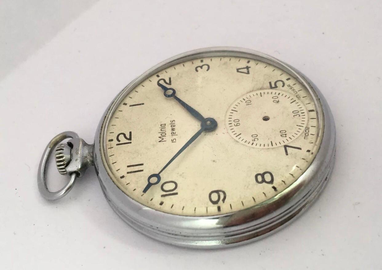 westclox pocket watch with train on back