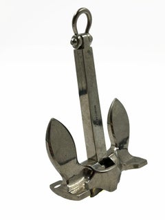 Vintage Silver-Plated Metal Anchor Paperweight by Hermès Paris